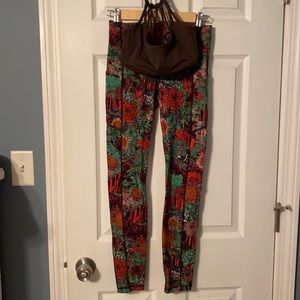 Lululemon yoga pants and bra top set